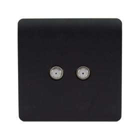 ART-2SATMBK  2 Gang F-Type Satellite Televison Socket Matt Black